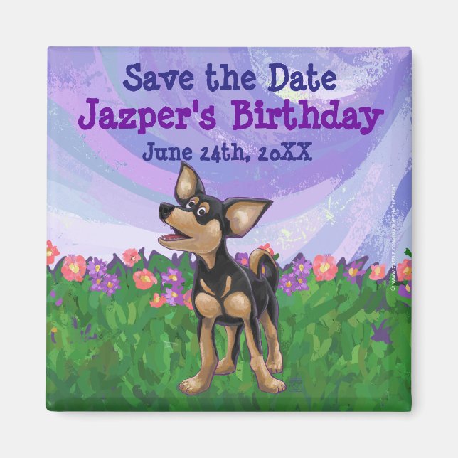 Chihuahua Party Center Magnet (Front)