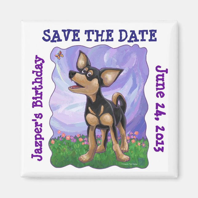 Chihuahua Party Center Magnet (Front)
