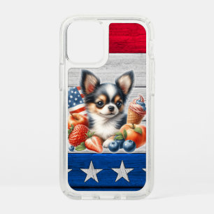 Chihuahua Patriotic Fruit USA Long Hair Chihuahua Speck iPhone 12 Mini Case