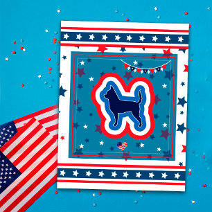 Chihuahua Patriotic Red White And Blue 4th Of July Holiday Postcard