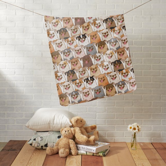 Chihuahua Pattern Baby Blanket (In Situ)