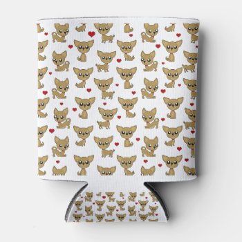 Chihuahua Pattern Can Cooler by Moma_Art_Shop at Zazzle