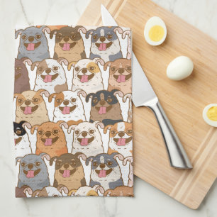 Chihuahua Pattern Kitchen Towel