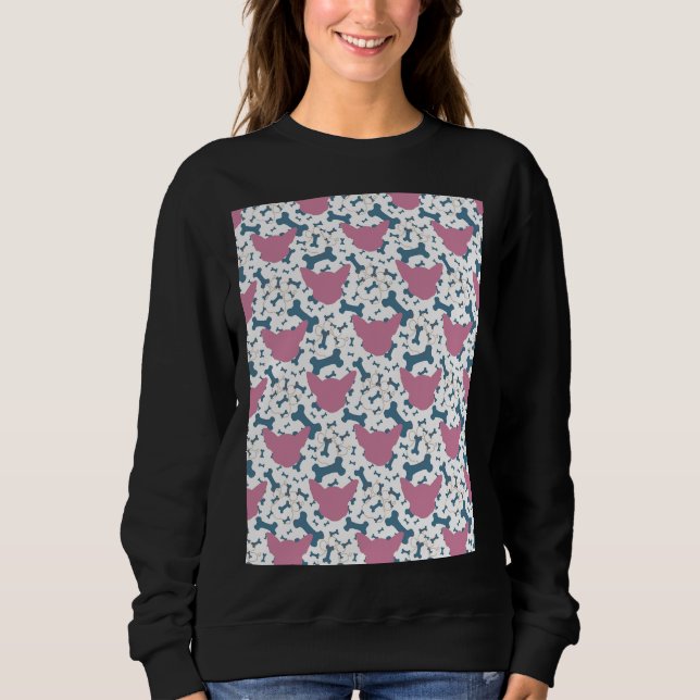 Chihuahua Pattern Pink Graphic Sweatshirt (Front)