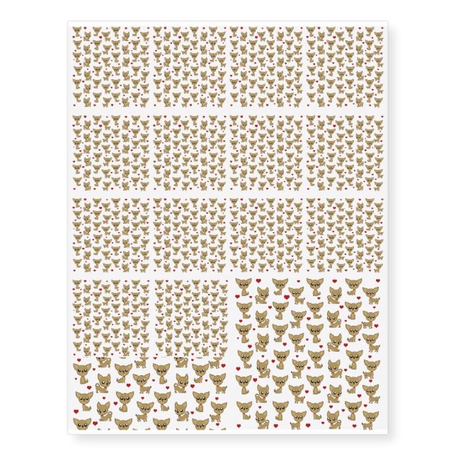 Chihuahua pattern temporary tattoos (Front)