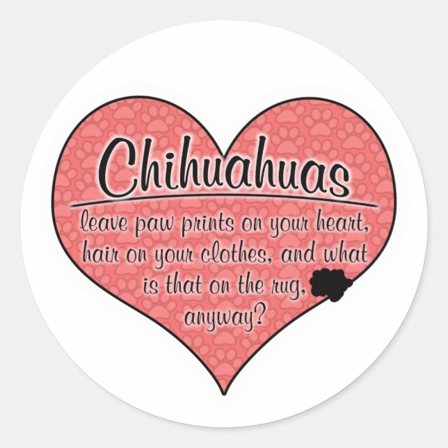 Chihuahua Paw Prints Dog Humor Classic Round Sticker (Front)