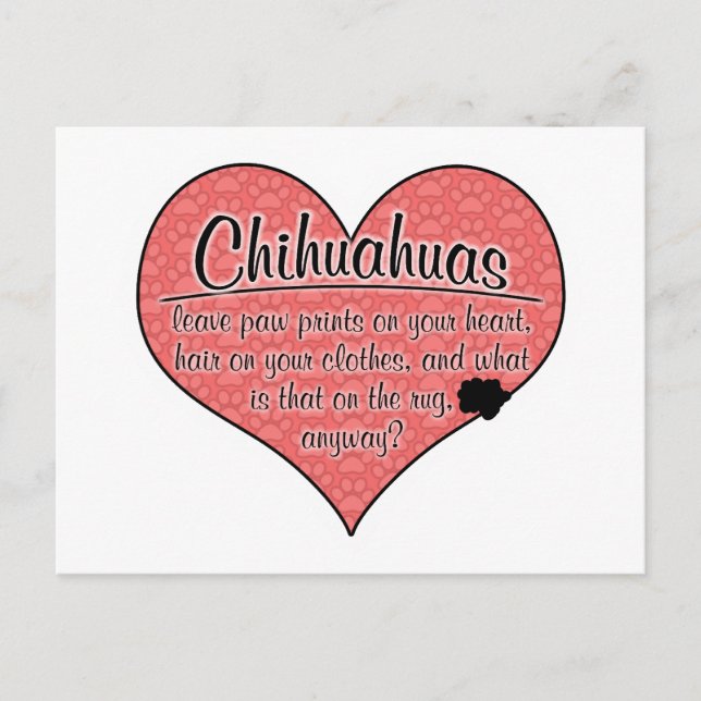 Chihuahua Paw Prints Dog Humor Postcard (Front)