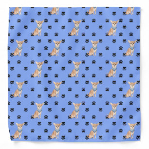 Chihuahua Paw Prints Pattern Bandana