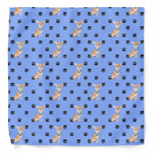 Chihuahua Paw Prints Pattern Bandana