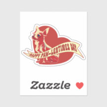 Chihuahua Pawlentine's Day Vinyl Sticker