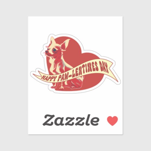 Chihuahua Pawlentines Day Vinyl Sticker