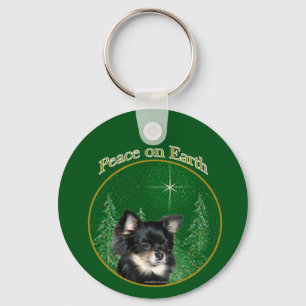 Chihuahua Peace Keychain