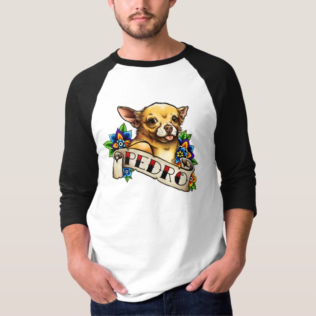 Chihuahua Pedro Men's 3/4 Sleeve T-Shirt (Front)