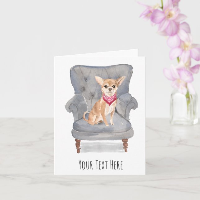 Chihuahua Personalised Greeting Card (Orchid)