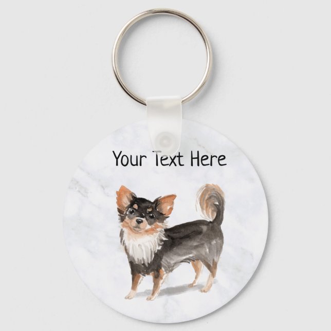 Chihuahua Personalised Keyring (Front)
