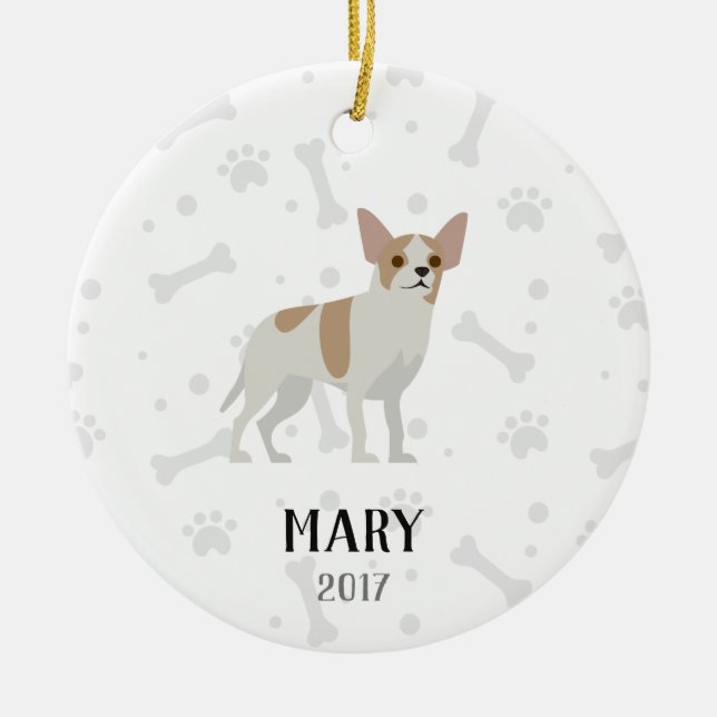 Chihuahua Personalized Christmas Ornament (Front)