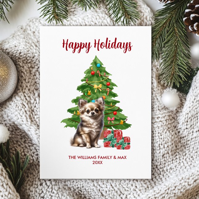 Chihuahua Personalized Dog Family Christmas Holiday Card (Creator Uploaded)