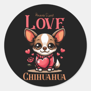chihuahua pet dog love classic round sticker