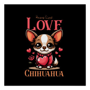 chihuahua pet dog love poster