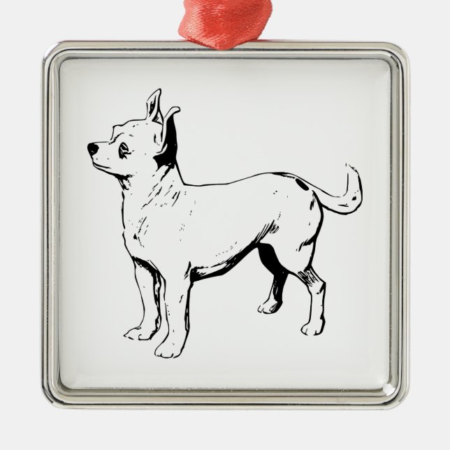 Chihuahua Pet Dog Metal Ornament (Front)