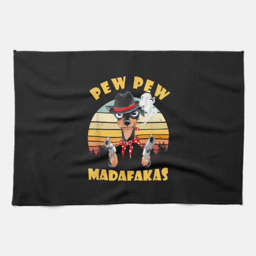 chihuahua pew pew madafakas  funny chihuahua lover kitchen towel