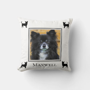 Chihuahua Photo With Silhouette Personalized Throw Pillow