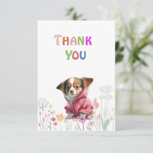 Chihuahua Pink Sweater Thank You Card
