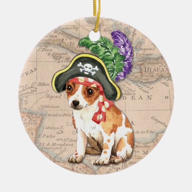 Chihuahua Pirate Ceramic Ornament (Front)