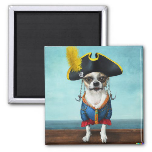 Chihuahua pirate dog magnet