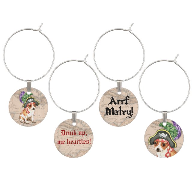 Chihuahua Pirate Wine Charm (Staggered)
