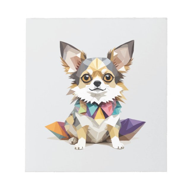 Chihuahua Playful Adorable Fun Animal Colorful Pet Notepad (Front)