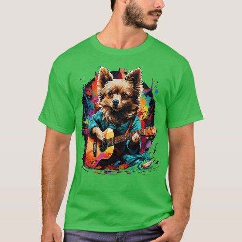 Chihuahua Playing Guitar T_Shirt