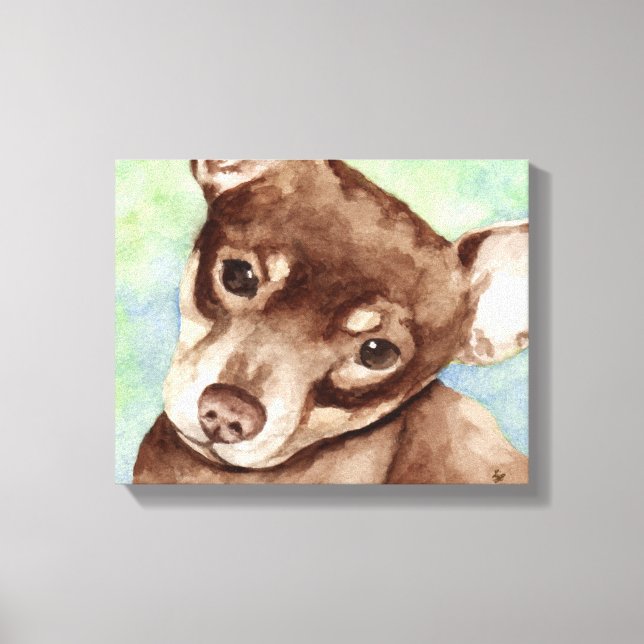 Chihuahua Portrait Canvas Print (Front)
