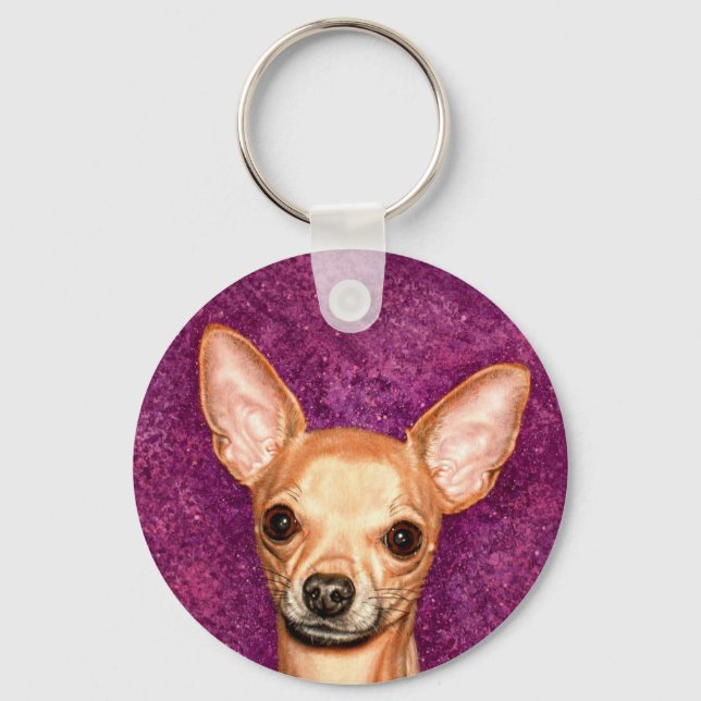Chihuahua Portrait Keychain (Front)