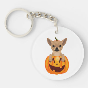 Chihuahua Pumpkin Keychain