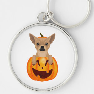 Chihuahua Pumpkin Keychain