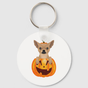 Chihuahua Pumpkin Keychain