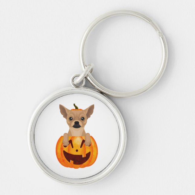 Chihuahua Pumpkin    Keychain (Front)