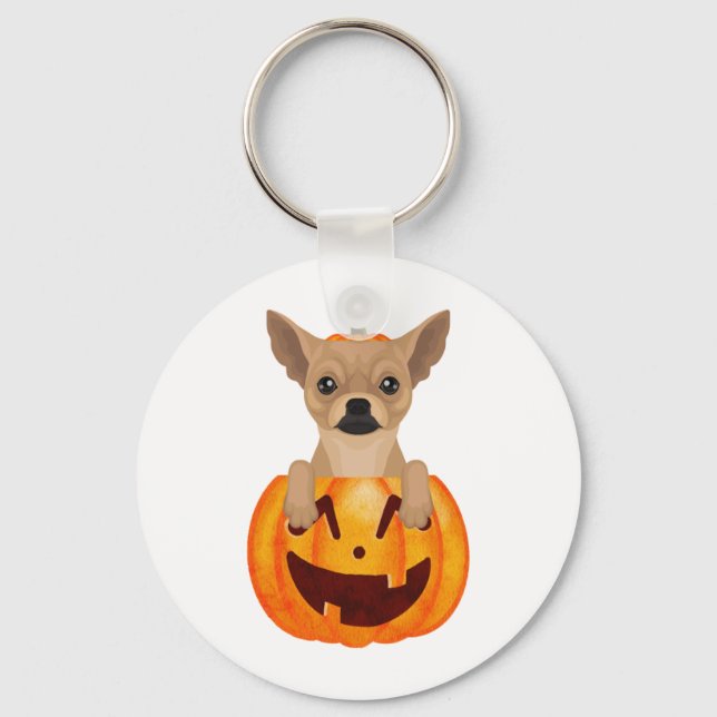 Chihuahua Pumpkin   Keychain (Front)