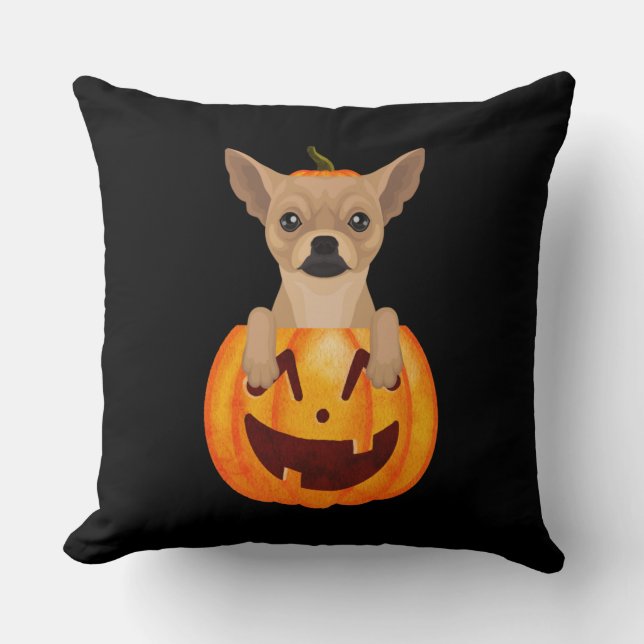 Chihuahua Pumpkin   Throw Pillow (Front)