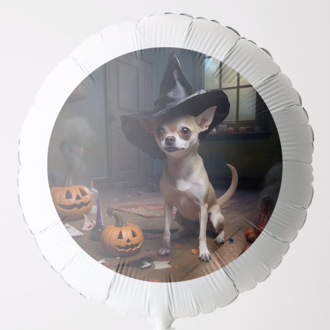 Chihuahua Pumpkins Halloween Scary Balloon (Front)