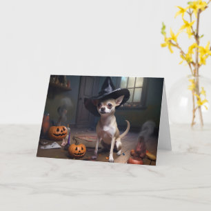 Chihuahua Pumpkins Halloween Scary Card