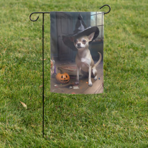 Chihuahua Pumpkins Halloween Scary Garden Flag