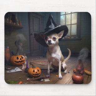 Chihuahua Pumpkins Halloween Scary Mouse Pad