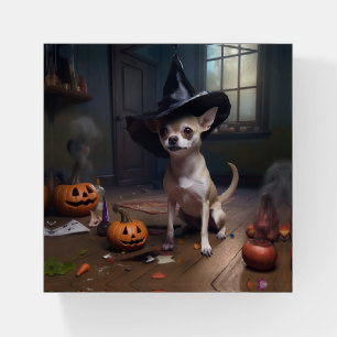 Chihuahua Pumpkins Halloween Scary Paperweight