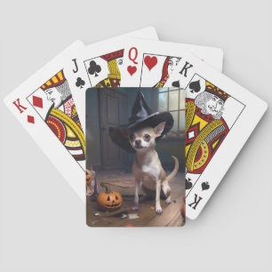 Chihuahua Pumpkins Halloween Scary Poker Cards