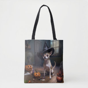 Chihuahua Pumpkins Halloween Scary Tote Bag