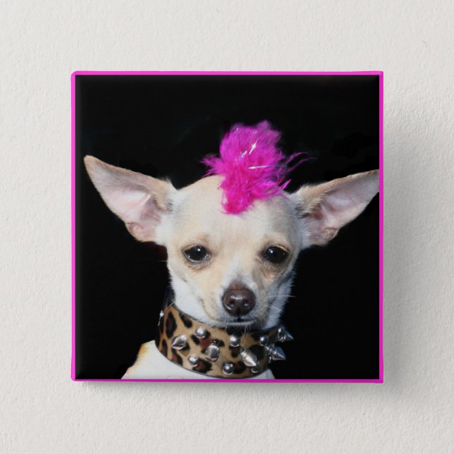 Chihuahua Punk Button (Front)