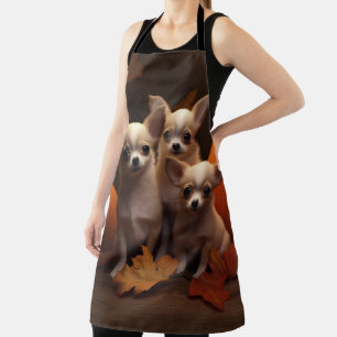 Chihuahua Puppy Autumn Delight Pumpkin  Apron