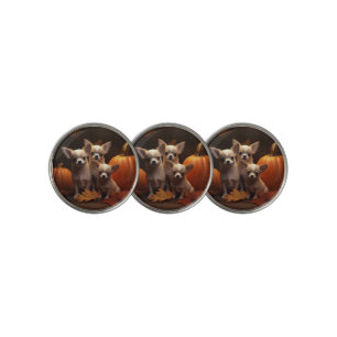 Chihuahua Puppy Autumn Delight Pumpkin  Golf Ball Marker